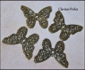 6 breloques du papillon en filigrane bronze 27x32mm trou 1mm 6 estampes breloques papillon, breloques filigrane, breloques bronze