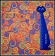 Tissu coton motif spirale en couleur orange 60x50cm coton 100%