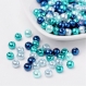 30 perlas cristal nacaradas azul 8mm agujero 1mm