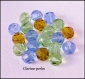 20 perles verre à facettes multicolore 10x10mm