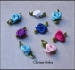 8 fleurs satin multicolore scrapbooking décoration 22mm