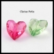 10 perles coeur acrylique à facettes multicolore 12x12mm trou 1,5mm