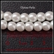8 perles rondes verre blanc imitation perle nacrée 8mm trou 1mm