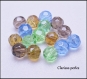 10 perles verre à facettes multicolore 12x12mm trou 2mm