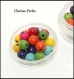 20 perlas bola turquesa multicolor 6x6mm agujero 1,5mm