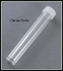 3 envases tubo plástico para abalorios transparente 13x78mm