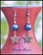 Boucles d'oreilles perles nacres en métal bronze, boucles d'oreilles perles nacrés, boucles d'oreilles breloque métal