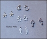 Lot 10 breloques en métal argenté 6-18mm trou 1,5-2mm apprets accessoires bijoux, perles