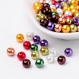 50 perlas cristal nacaradas rojo multicolor 6mm agujero 1mm