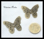 6 mariposas de filigrana en tono bronce 27x32mm agujero 1mm