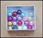 50 perles nacres multicolores 8x8mm