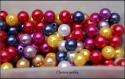 30 perles nacres multicolores 10x10mm couleurs aléatoires