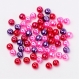 30 perlas cristal nacaradas rosa violeta 8mm agujero 1mm