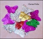 Sachet 20 paillette sequin métal papillon multicolores 20x19mm trou 1mm