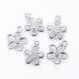 4 colgantes flor en acero inoxidable 304 14x11,5x0,8mm