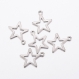 4 colgantes estrella en acero inoxidable 304 14,5x12,5x0,8mm