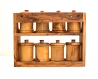 Etagère à épices avec  8 pots en bois d'olivier, couleur bois naturel avec motifs 