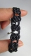 Bracelet en cuir noir avec noeuds marins