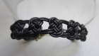 Bracelet en cuir noir avec noeuds marins