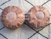 Set of 2 leather poufs, light beige floor poufs for ottoman luxury, moroccan interior decoration