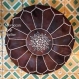 Moroccan leather pouf beautiful handmade,dark for ottoman luxury, moroccan interior decoration