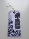 Etiquette tag ou marque-page en carton papier et embellissements 8x16 cm