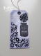 Etiquette tag ou marque-page en carton papier et embellissements 8x16 cm