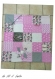 Tapis d'eveil sensoriel en patchwork facon montessori tons rose et gris/imprimé koala modele unique