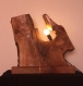Lampe les lumières de l'aube : lampe à poser faite main en bois