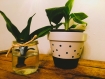 Cache pot - 9 cm - plante d'intérieur - peint à la main