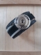 Unique, bracelet manchette noir hope avec pression