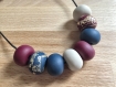 Collier perles rouge/bleu en fimo