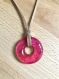 Collier anneau rose