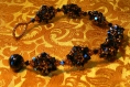 Bracelet  noir et cuivre perles de cristal swarovski et perles de rocaille