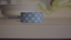 2.5 m x 1.5 cm washi masking tape ruban autocollant vichy bleu