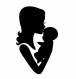 1 découpe silhouette maman et bébé bisou