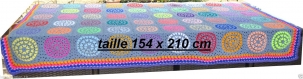 Couverture grand lit plaid crochet vintage rétro granny hippie multicolore