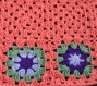 Couverture grand lit plaid crochet vintage rétro granny hippie multicolore