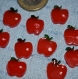 Lot de 10 pommes rouge creation maison résine 