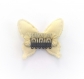 Barrette anti glisse  pour bébé ou petite fille papillon perles jaunes