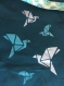 Sac bandoulière, pochoir oiseaux - origami / tote bag