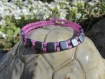 Bracelet boho rigide, jonc, perles de verre carrées miyuki tila violettes et rocaille en rose, mauve, bracelet féminin et coloré