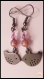 Boucles d'oreilles percées - oiseaux gun métal - rose poudré - style girly - perles magiques - cristal swarovski - verre de bohème - preciosa ornela