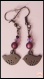 Boucles d'oreilles percées - oiseaux gun métal - mauve - style girly - perles magiques - cristal swarovski - verre de bohème - preciosa ornela