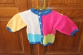 Gilet multicolore  tricoté main 12 mois