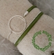 Bracelet en cuir véritable vert kaki