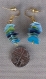 Contemporary earrings in blues/greens- unique. hand-made, brand new, low price