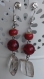 Gorgeous red earrings - square meets sphere - hand-made - great value