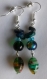 Earrings - brand new, hand-made attractive dangly earrings, in greens and blues