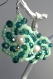 Earrings - new hand-beaded green swirling flower design just made by yours truly